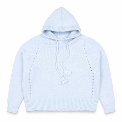 Marks & Spencer Per Una Women Blue L Hooded Pullover Jumper