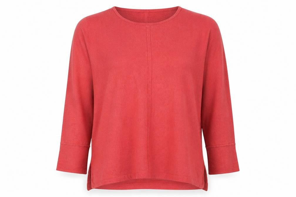 White Stuff Womens Red 100% Cotton Long Sleeve Tunic Top Size 14