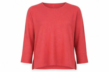 White Stuff Womens Red 100% Cotton Long Sleeve Tunic Top Size 14
