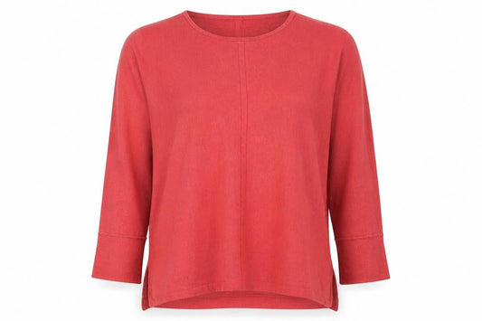 White Stuff Womens Red 100% Cotton Long Sleeve Tunic Top Size 14