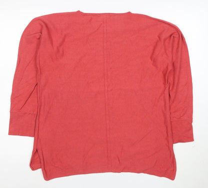 White Stuff Womens Red 100% Cotton Long Sleeve Tunic Top Size 14