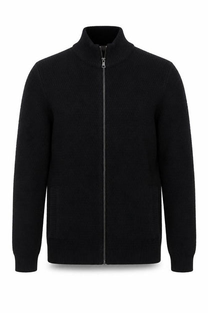 Marks & Spencer Men’s Black Full Zip High Neck Acrylic Jumper S