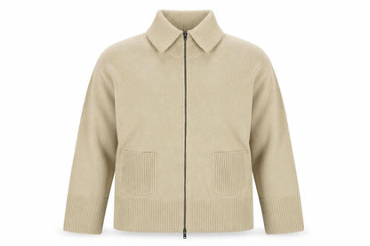 Marks & Spencer Women Beige XL Full Zip Collared Cotton Jumper