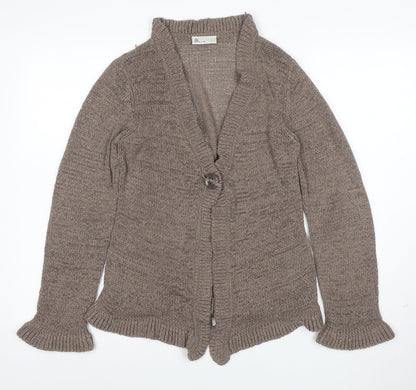 BHS Women’s Brown V-Neck Long Sleeve Knit Cardigan Size 12