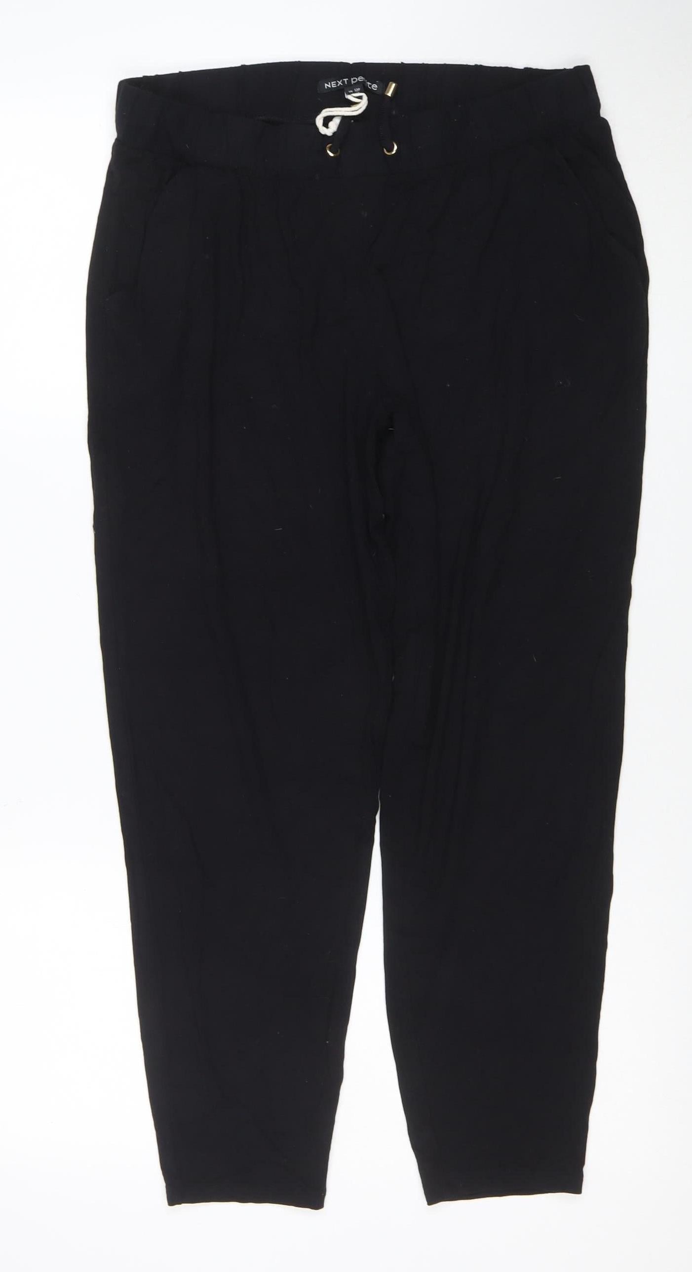 Next Women’s Black Petite Size 12 Jogger Style Trousers Lyocell Blend