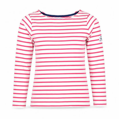 Lazy Jacks Women's Pink Striped Long Sleeve Cotton Nautical T-Shirt XS