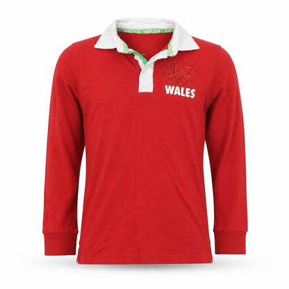Urban Outlaws Boys Red Wales Long Sleeve Polo Shirt 7-8 Years Cotton Blend