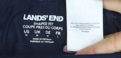 Lands' End Women's Blue Roll Neck Long Sleeve Stretch Top Size M