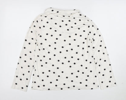Marks and Spencer Women’s White Polka Dot Bow Neck Long Sleeve Blouse Size 10