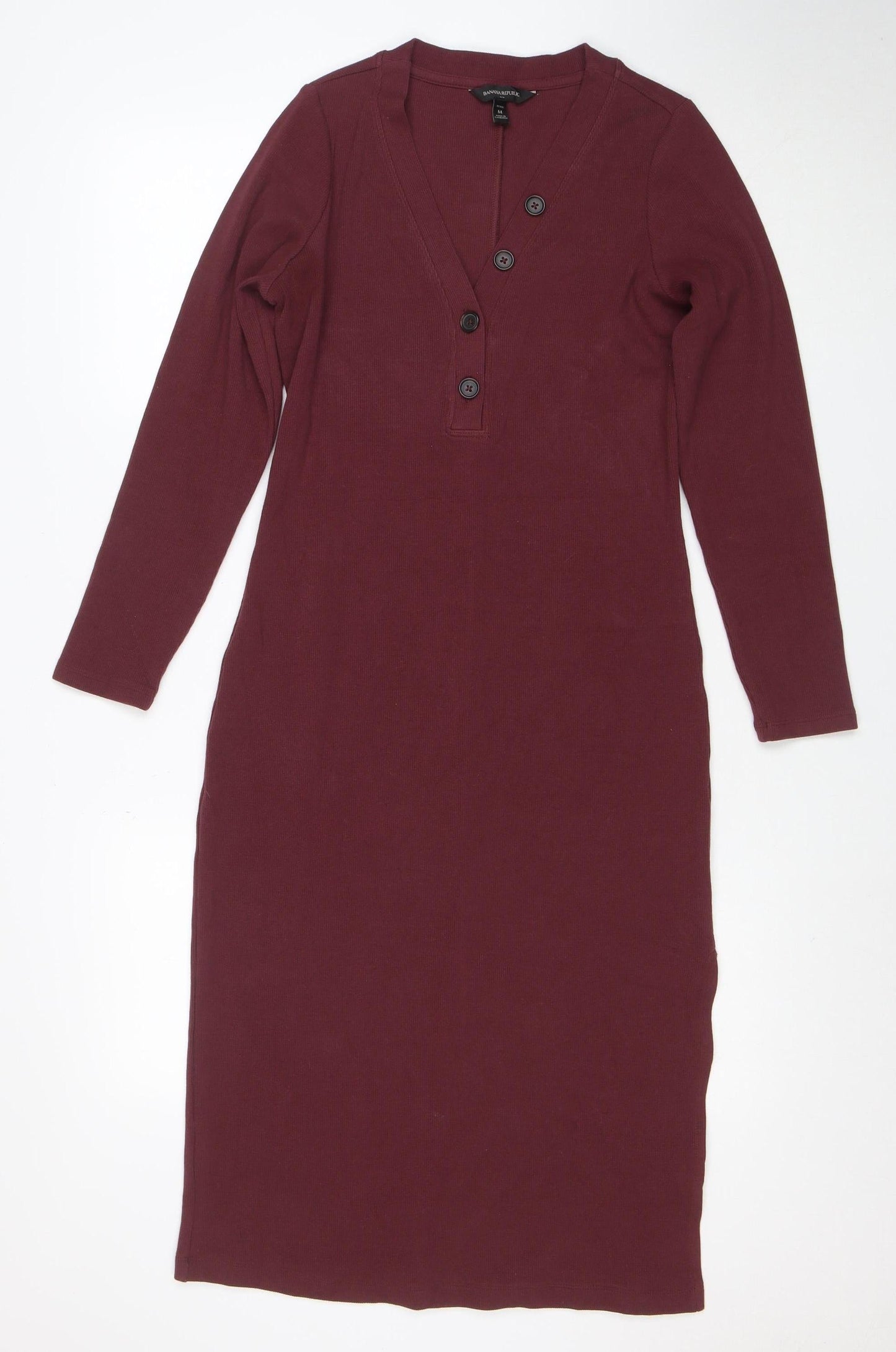 Banana Republic Women’s Petite Red Knit Bodycon Midi Dress M