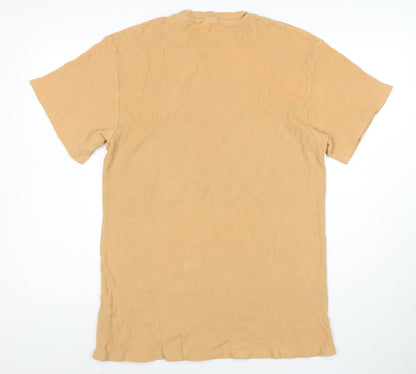Reclaimed Vintage Men's Beige Cotton Crew Neck T-Shirt Size M
