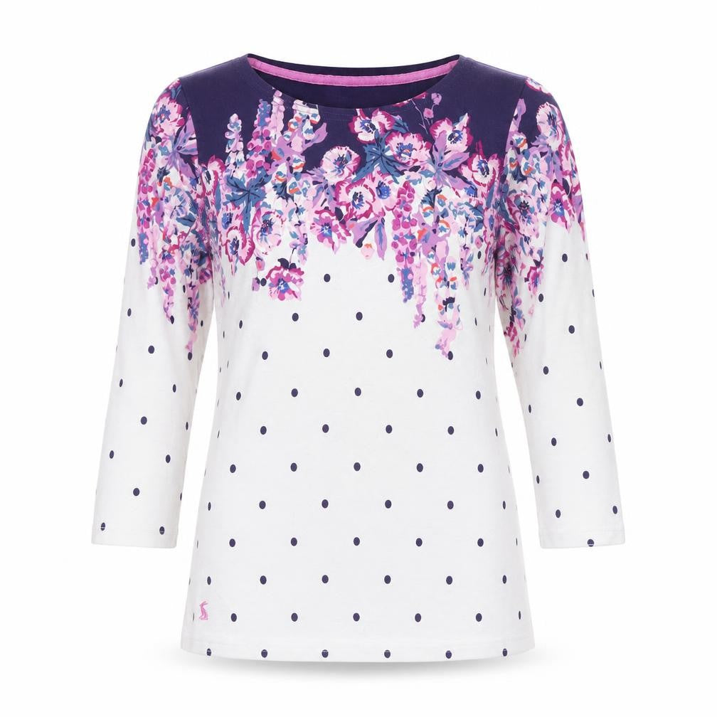 Joules Womens Multicoloured Floral Polka Dot Cotton Tunic Top Size 10