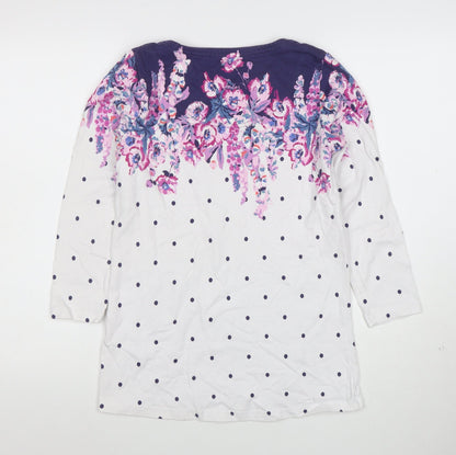 Joules Womens Multicoloured Floral Polka Dot Cotton Tunic Top Size 10