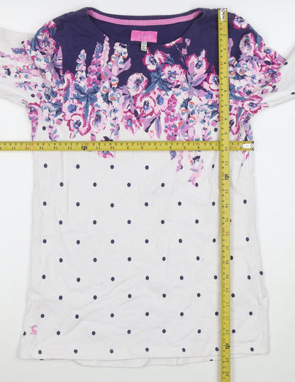Joules Womens Multicoloured Floral Polka Dot Cotton Tunic Top Size 10