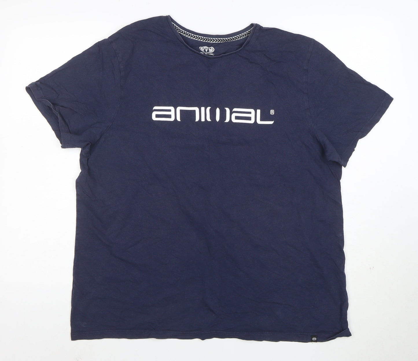 Animal Women’s Navy Blue Cotton T-Shirt XL Short Sleeve Crew Neck