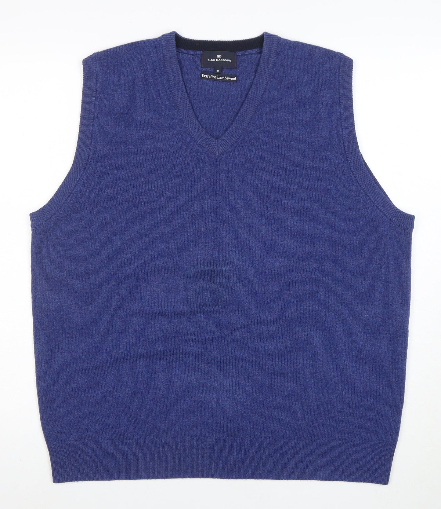Marks and Spencer Blue Harbour Men's Blue Lambswool V-Neck Vest M