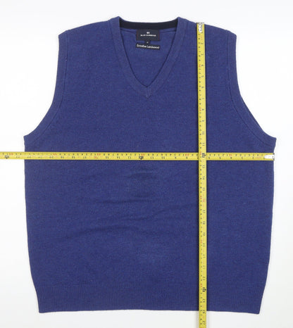Marks and Spencer Blue Harbour Men's Blue Lambswool V-Neck Vest M