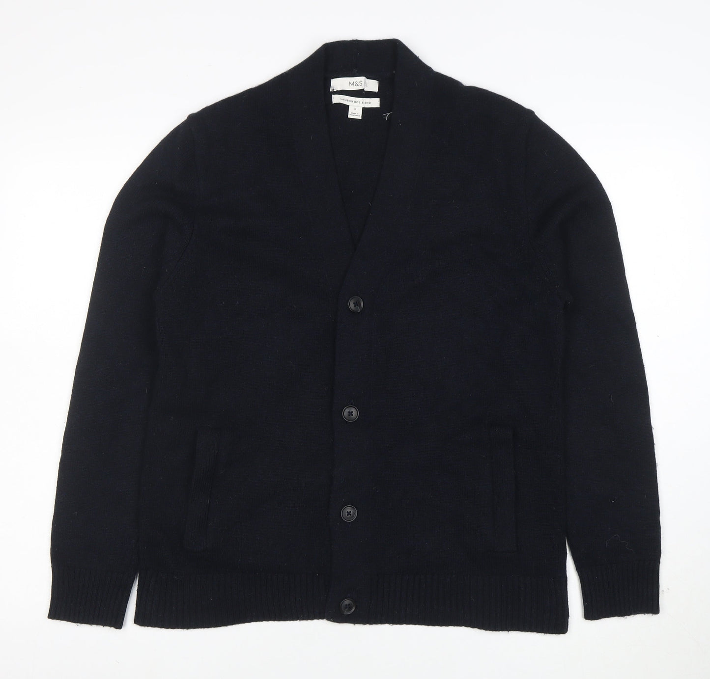 Marks and Spencer Men’s Black Lambswool Blend Cardigan M