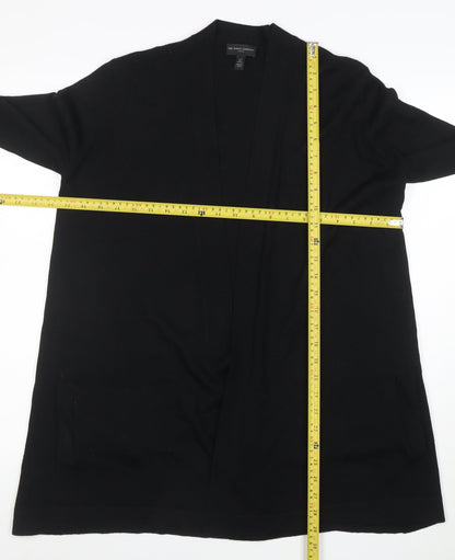 The White Company Women's Black Merino Wool Longline Cardigan Size 10