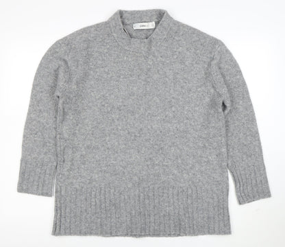 Zara Women Grey High Neck Knit Jumper Size S