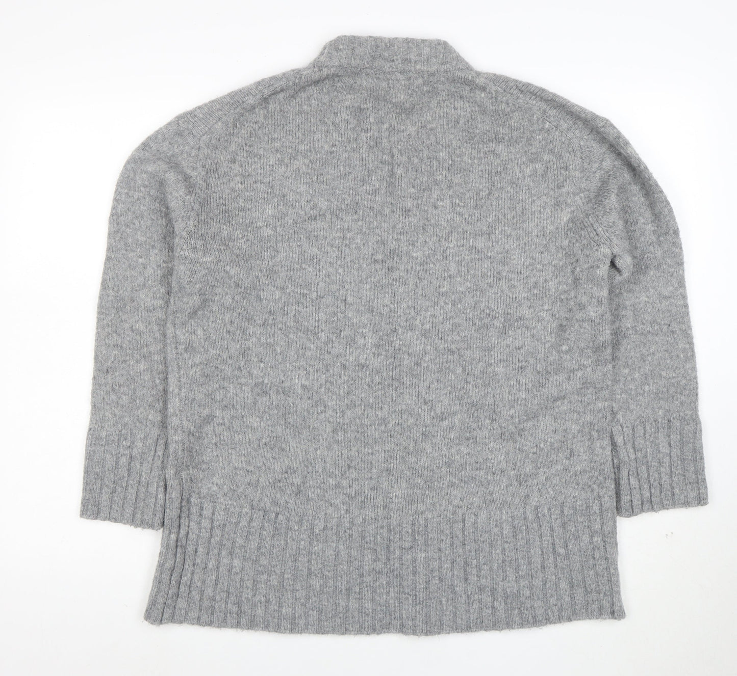 Zara Women Grey High Neck Knit Jumper Size S