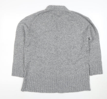 Zara Women Grey High Neck Knit Jumper Size S