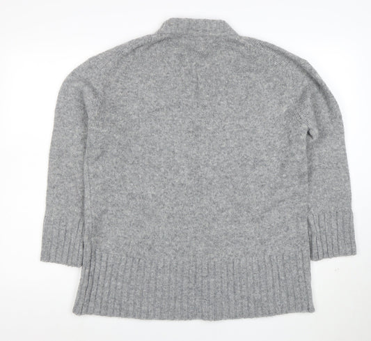 Zara Women Grey High Neck Knit Jumper Size S