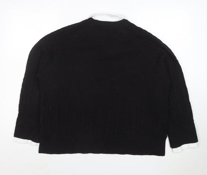 Next Women’s Black Collared Cable-Knit Jumper Size 16