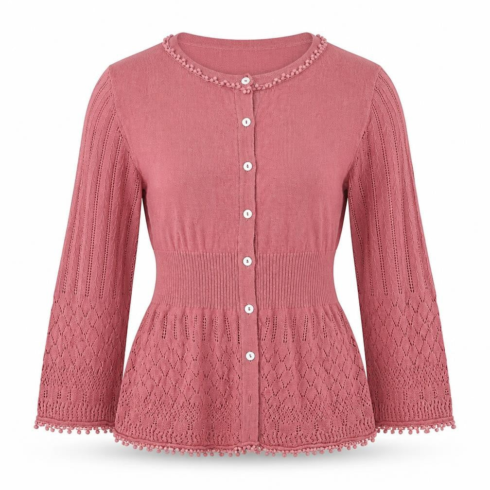 Ann Taylor Women’s Pink 3/4 Sleeve Knit Cardigan Size S