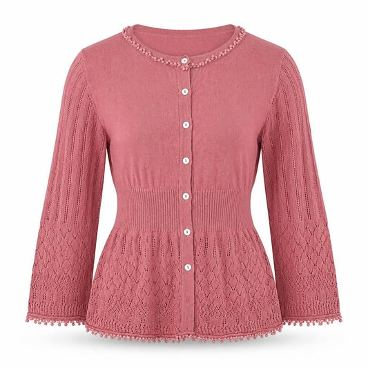 Ann Taylor Women’s Pink 3/4 Sleeve Knit Cardigan Size S