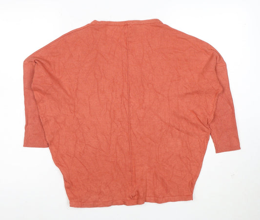 Saint Tropez Women’s Orange Relaxed Knit Blouse Size S