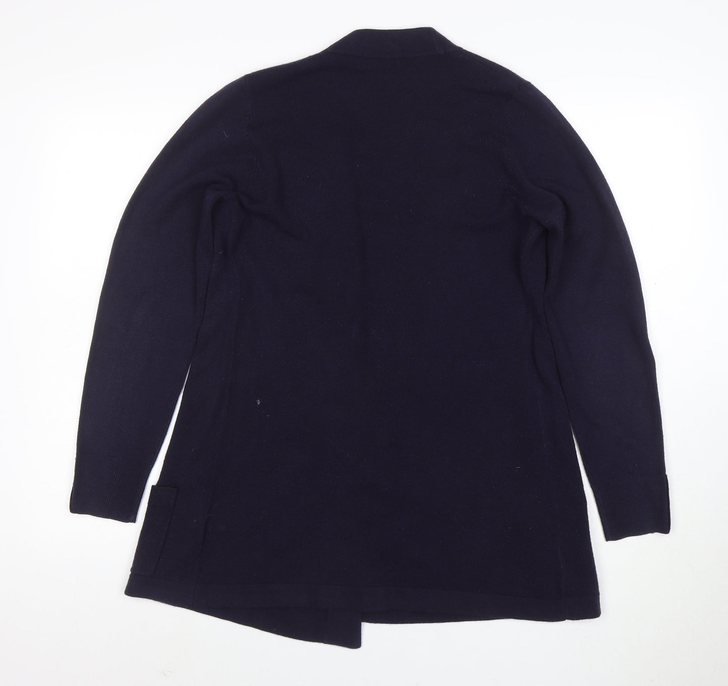 Marks and Spencer Women Navy Blue Longline Cardigan Size 14 Acrylic Knit