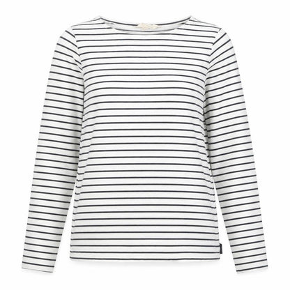 Mountain Warehouse Womens White Navy Striped Long Sleeve Cotton Top S