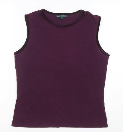 Racing Green Women's Purple Cotton Sleeveless Tank Top Size 12