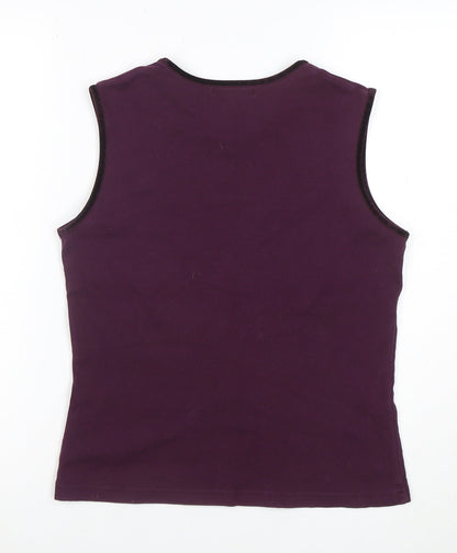 Racing Green Women's Purple Cotton Sleeveless Tank Top Size 12