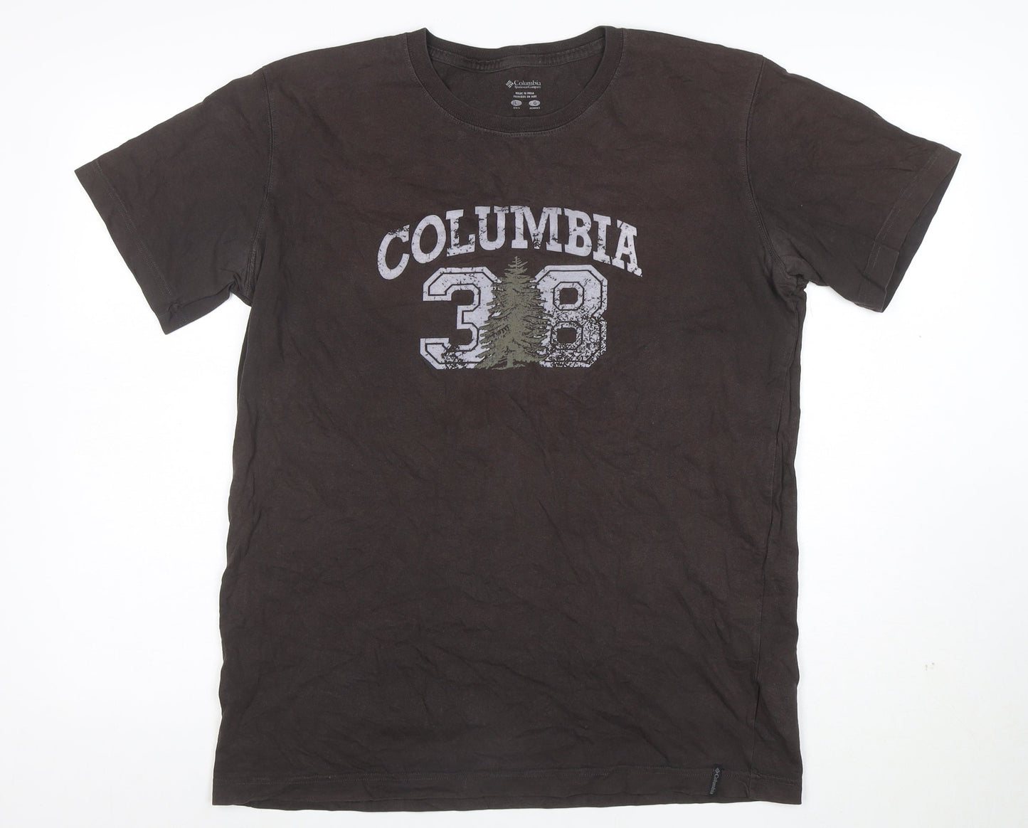 Columbia Men's Brown Graphic Outdoor T-Shirt Size L Cotton