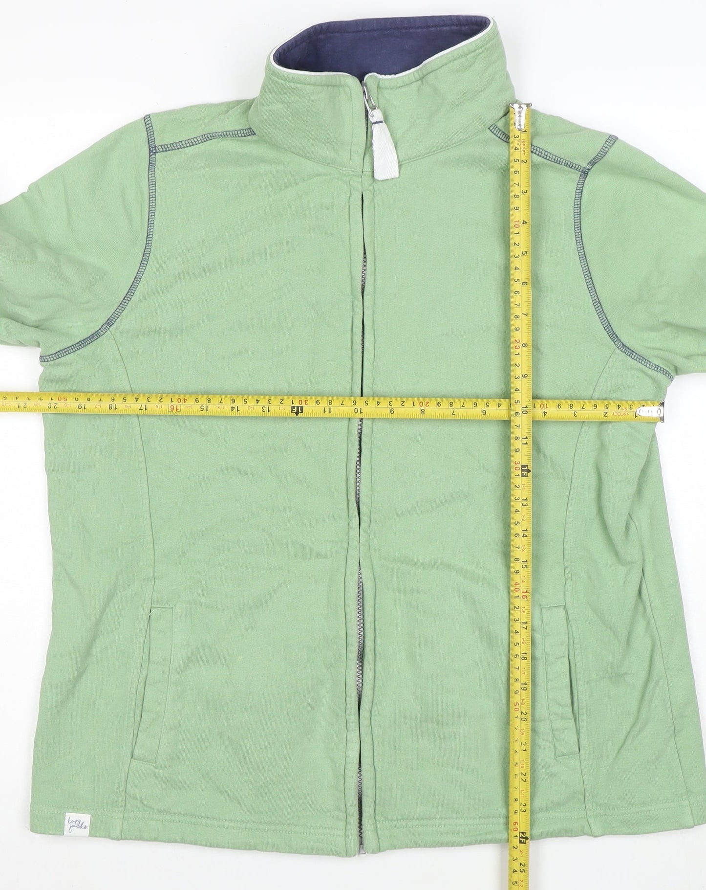 Lazy Jacks Women Green Full Zip Sweatshirt UK 14 Cotton Long Sleeve