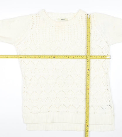 Oasis Women Ivory Knit Pullover Jumper M Classic Long Sleeve