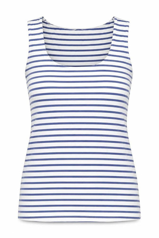 Zara Women Blue White Striped Cotton Tank Top Size 14