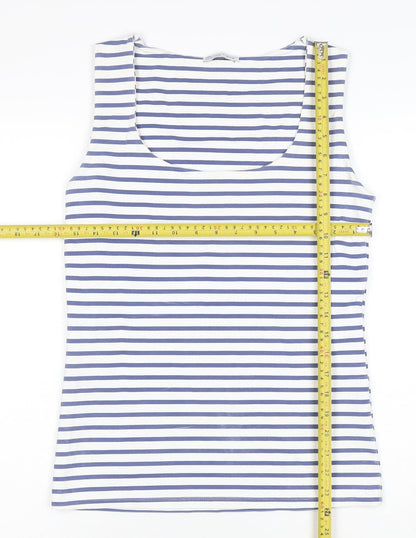 Zara Women Blue White Striped Cotton Tank Top Size 14
