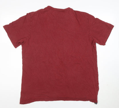 Decathlon Men’s Red Cotton Regular Fit XL Crew Neck T-Shirt