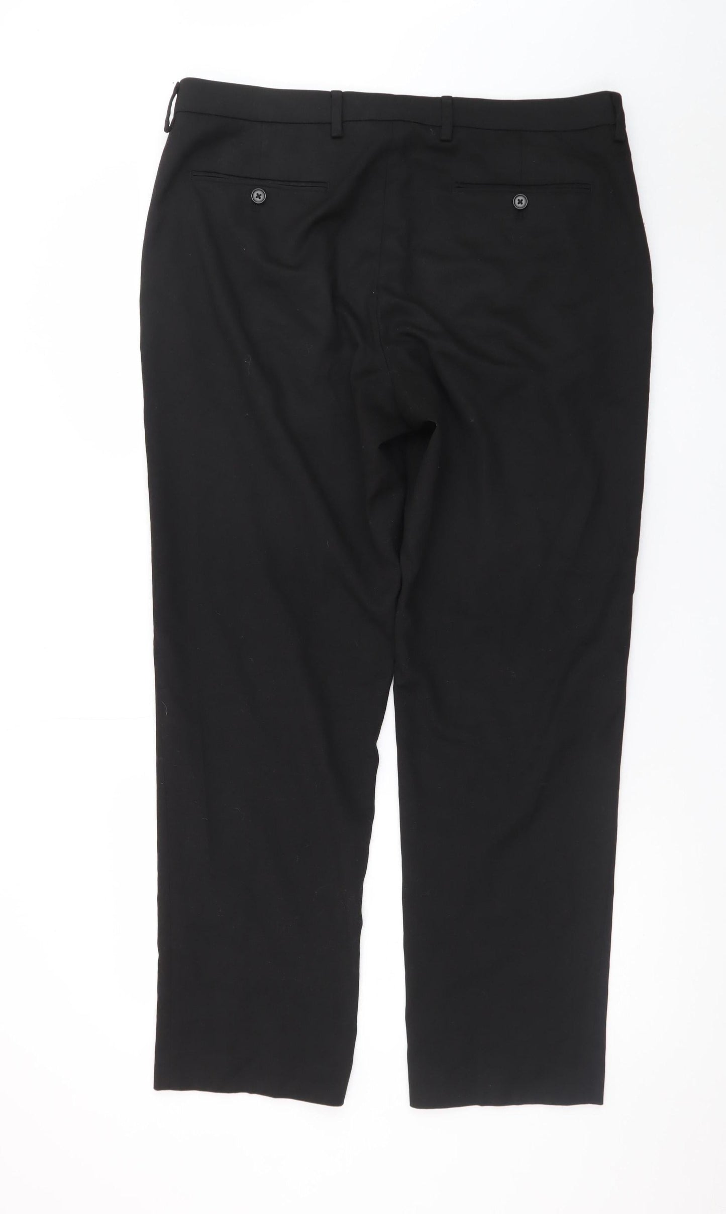 Marks and Spencer Men’s Black Regular Fit Chino Trousers 36W 31L