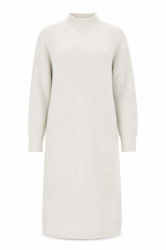 Front view of Only Women’s Beige Wool Knit Long Sleeve Jumper Dress M