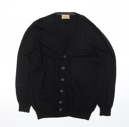 Marks and Spencer Men's Black Wool Silk Cardigan XL Classic Fit