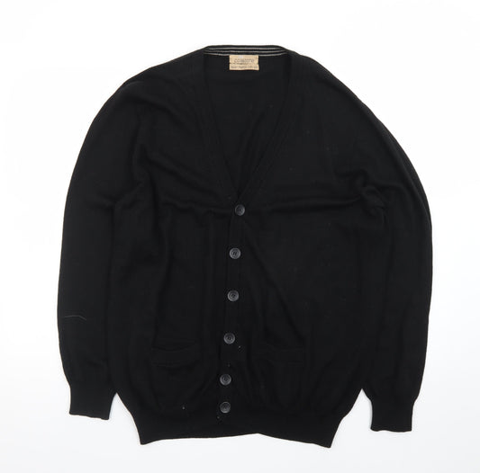 Marks and Spencer Men's Black Wool Silk Cardigan XL Classic Fit