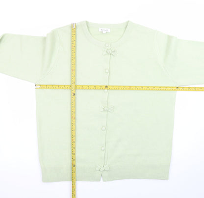Bonmarché Women’s Green Cardigan Size 18 Bow Detail Acrylic Knit