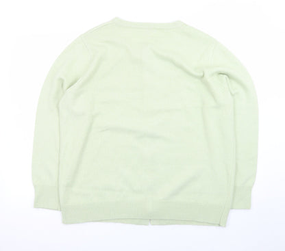 Bonmarché Women’s Green Cardigan Size 18 Bow Detail Acrylic Knit