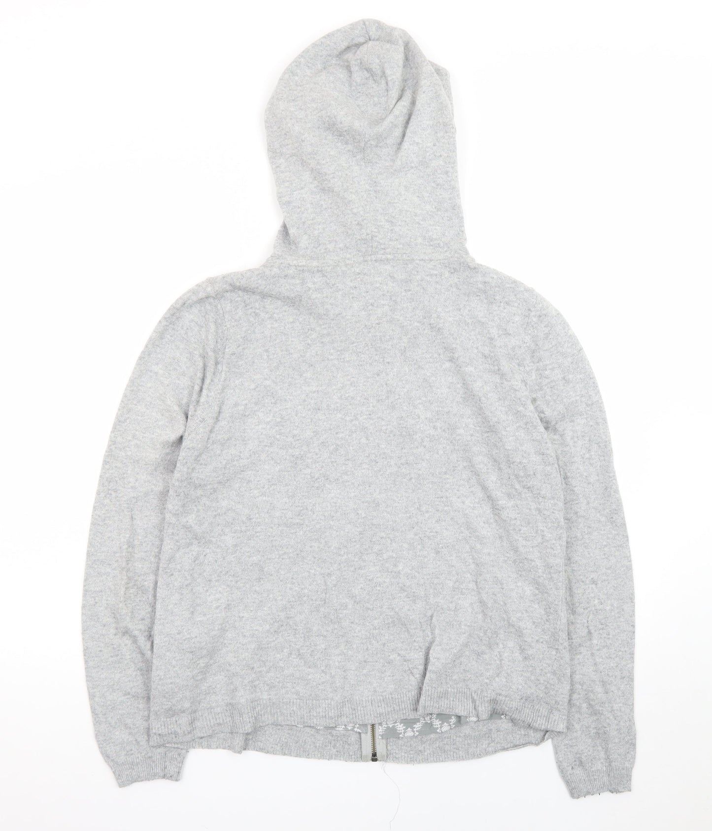 White Stuff Grey Marl Full Zip Hooded Sweatshirt Size 14