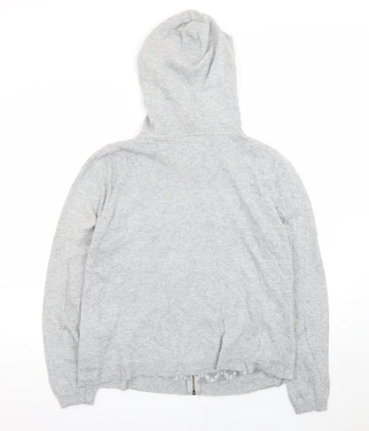 White Stuff Grey Marl Full Zip Hooded Sweatshirt Size 14
