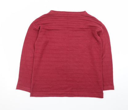 Crew Clothing Company Women Red Size 16 Ribbed Knit Jumper